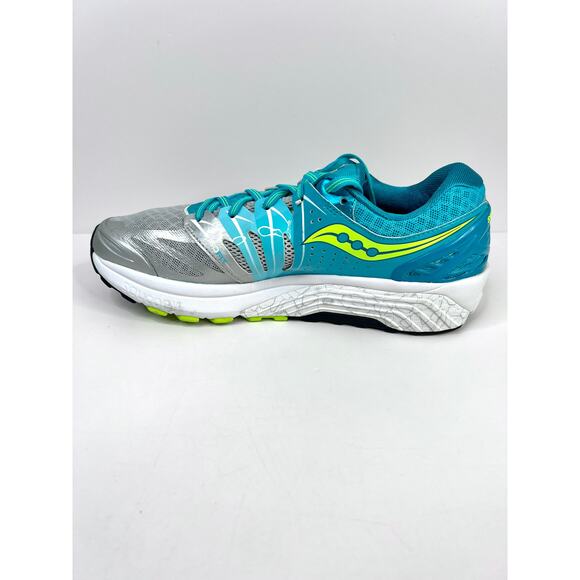 Saucony Size 10 Hurricane ISO 2 Womens Athletic Running Shoes BLUE/SILVER/CITRON - Picture 13 of 16